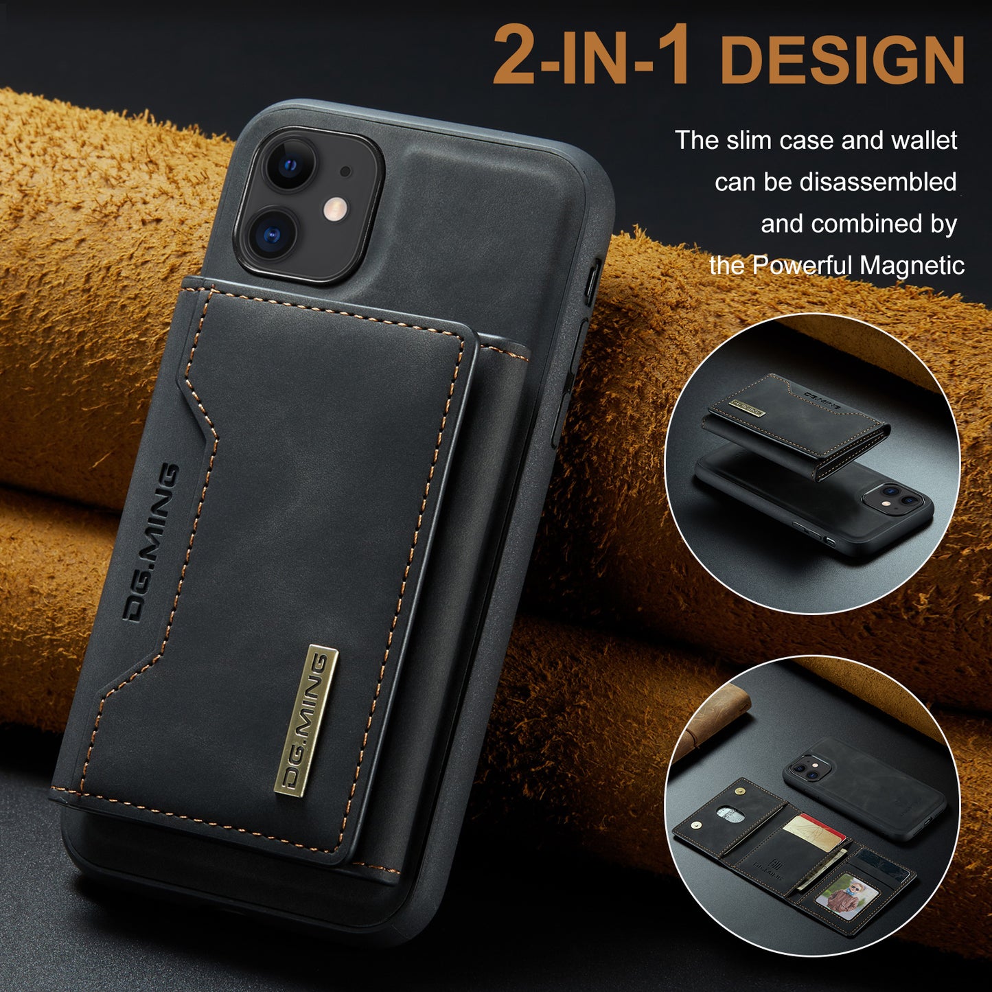 DG.MING Detachable 2-in-1 iPhone 11 Case Card Holder