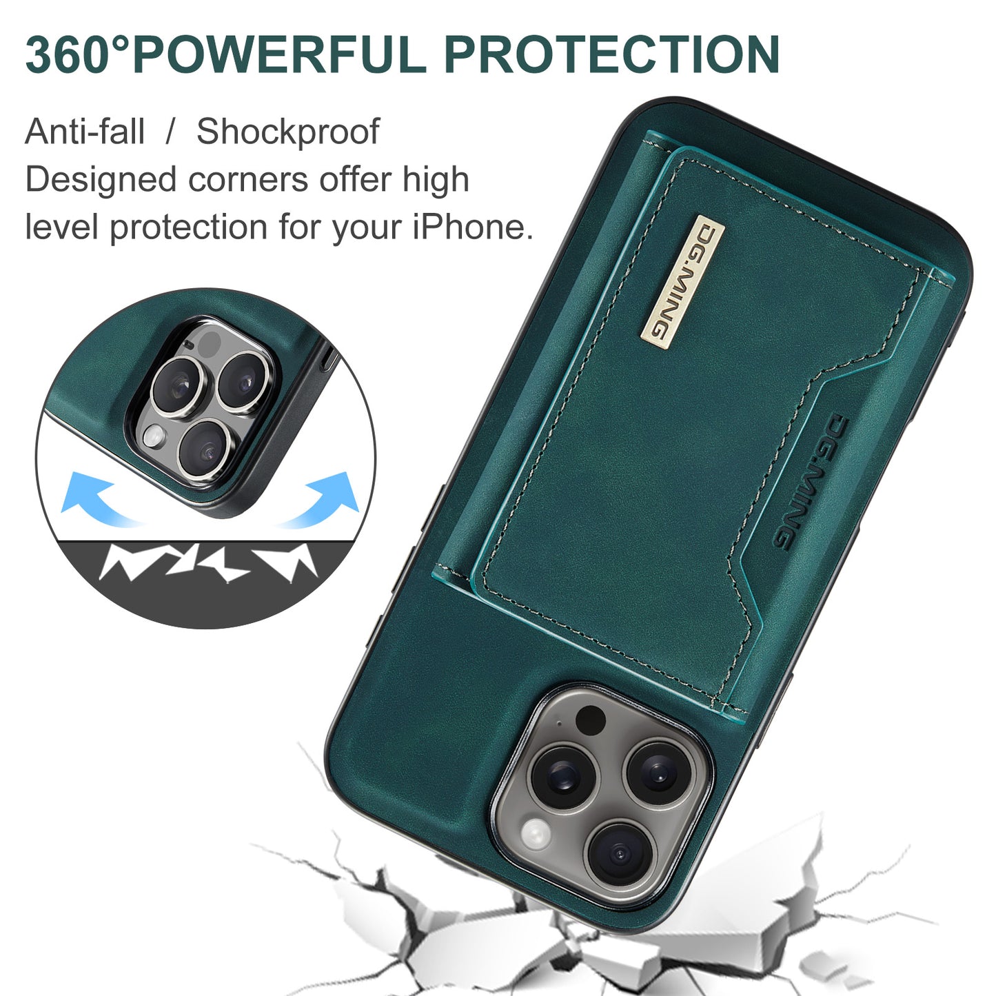 DG.MING Detachable 2-in-1 iPhone 16 Pro Max Case Card Holder