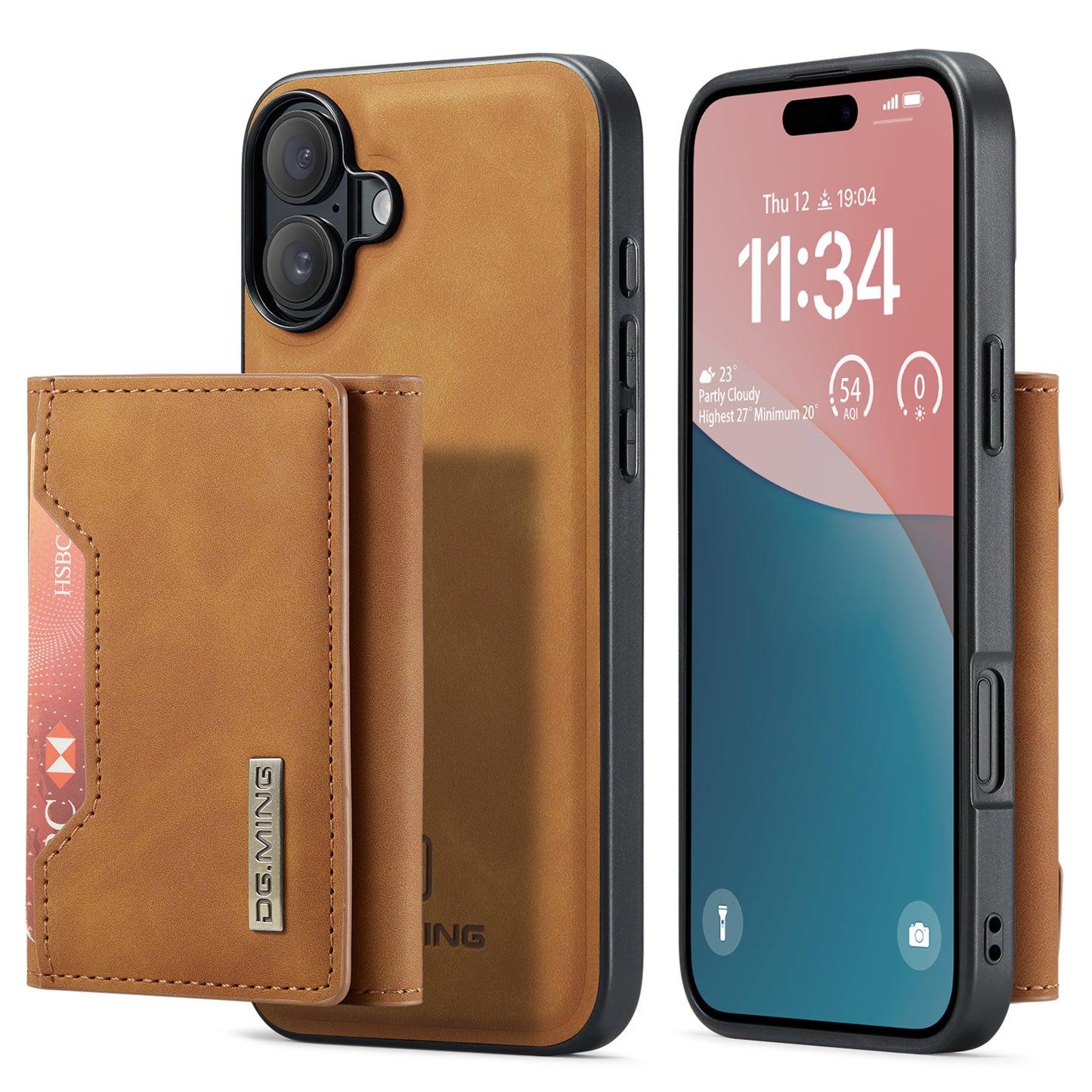 DG.MING Detachable 2-in-1 iPhone 16 Plus Case Card Holder