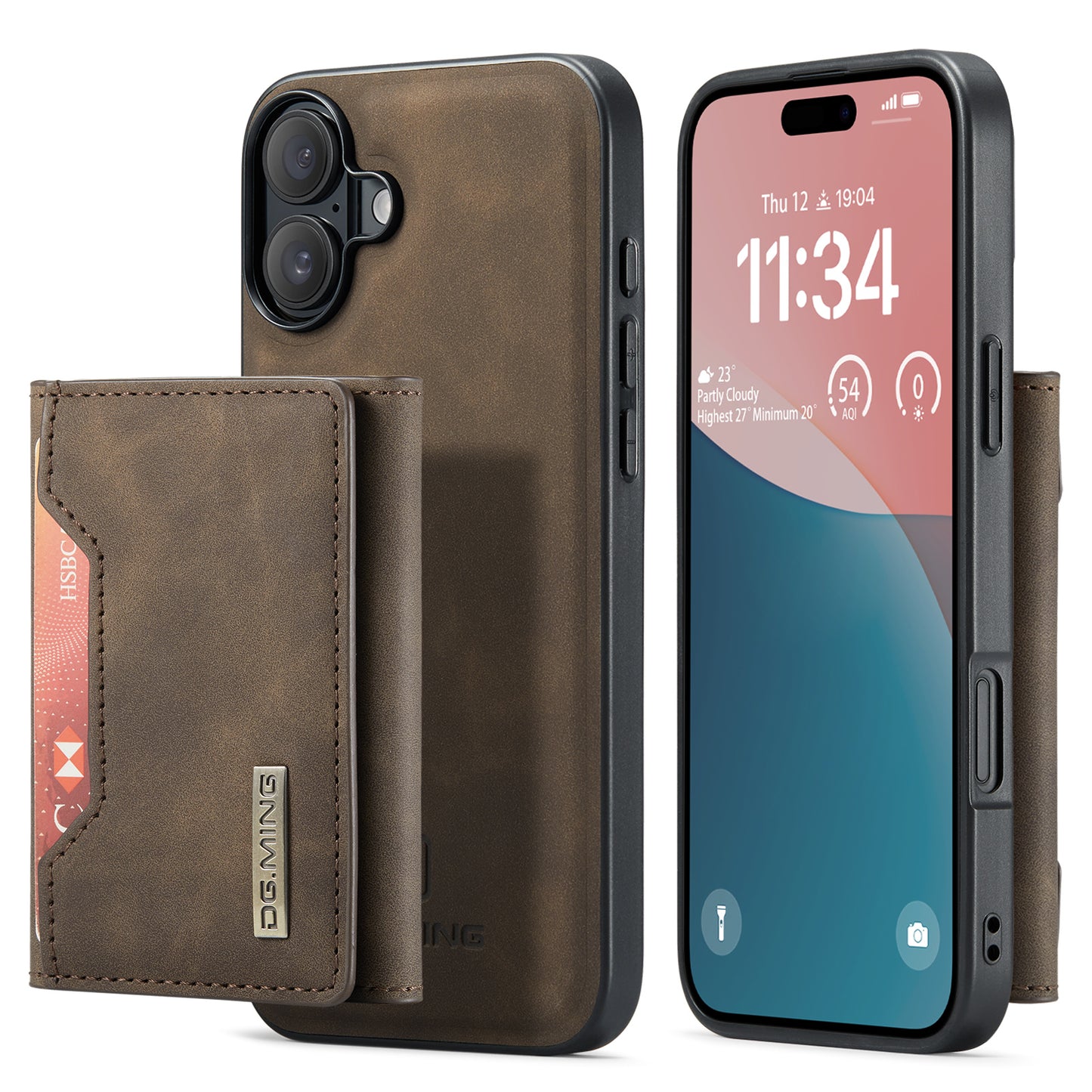 DG.MING Detachable 2-in-1 iPhone 16 Plus Case Card Holder