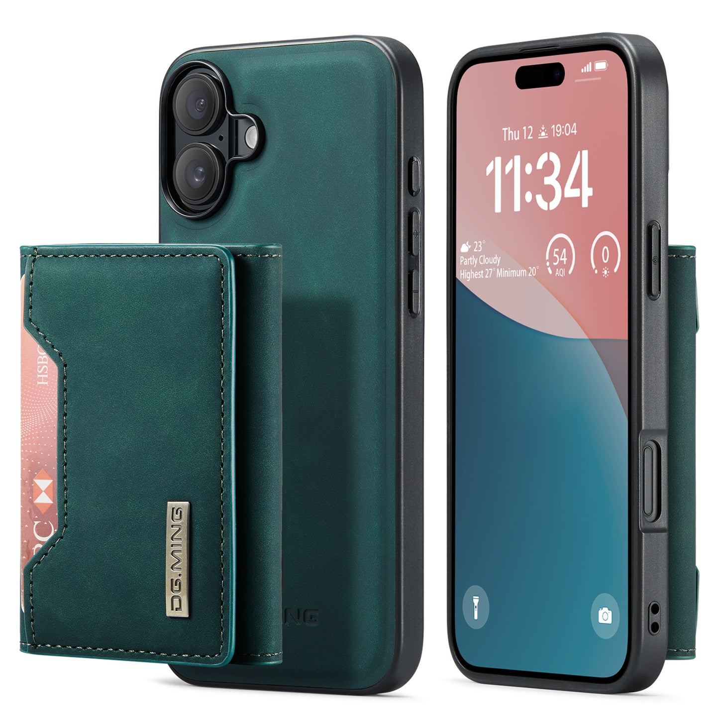 DG.MING Detachable 2-in-1 iPhone 16 Plus Case Card Holder