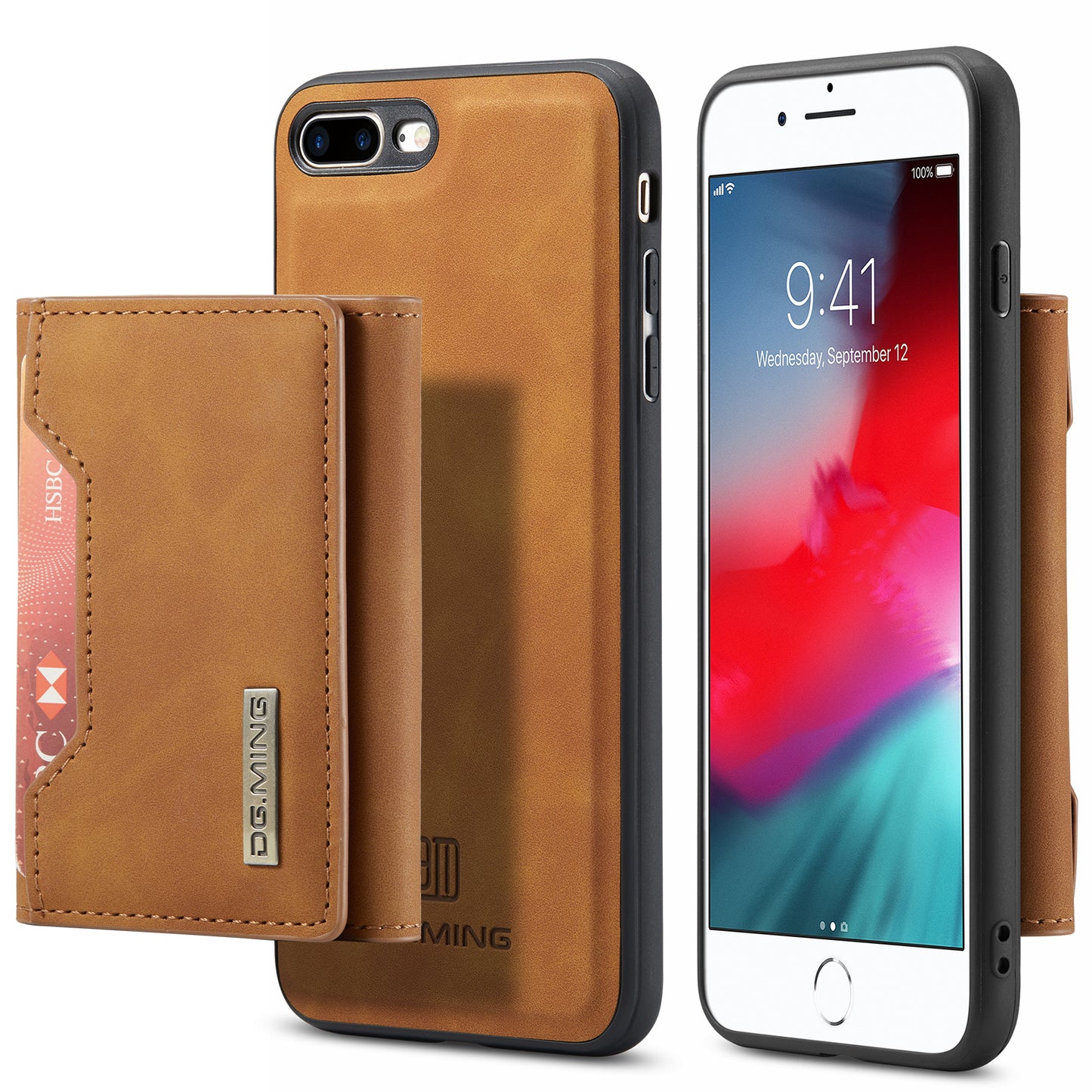 DG.MING Detachable 2-in-1 iPhone 8 Plus Case Card Holder