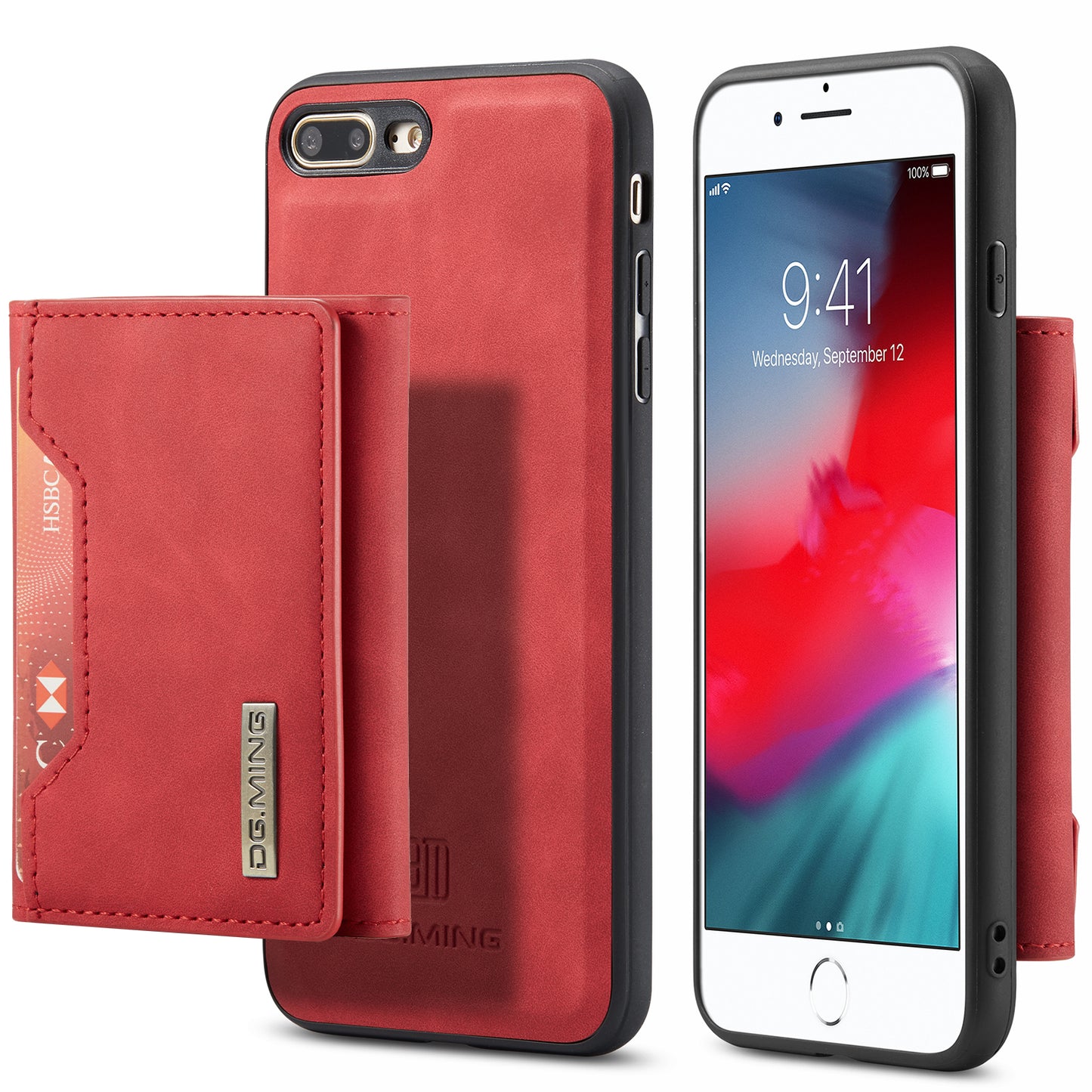 DG.MING Detachable 2-in-1 iPhone 8 Plus Case Card Holder