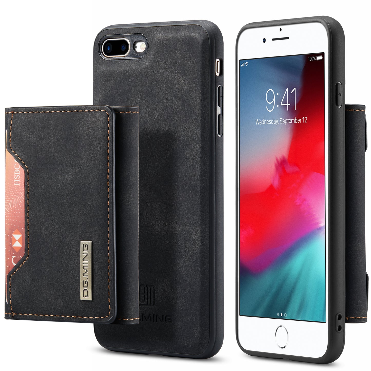 DG.MING Detachable 2-in-1 iPhone 8 Plus Case Card Holder