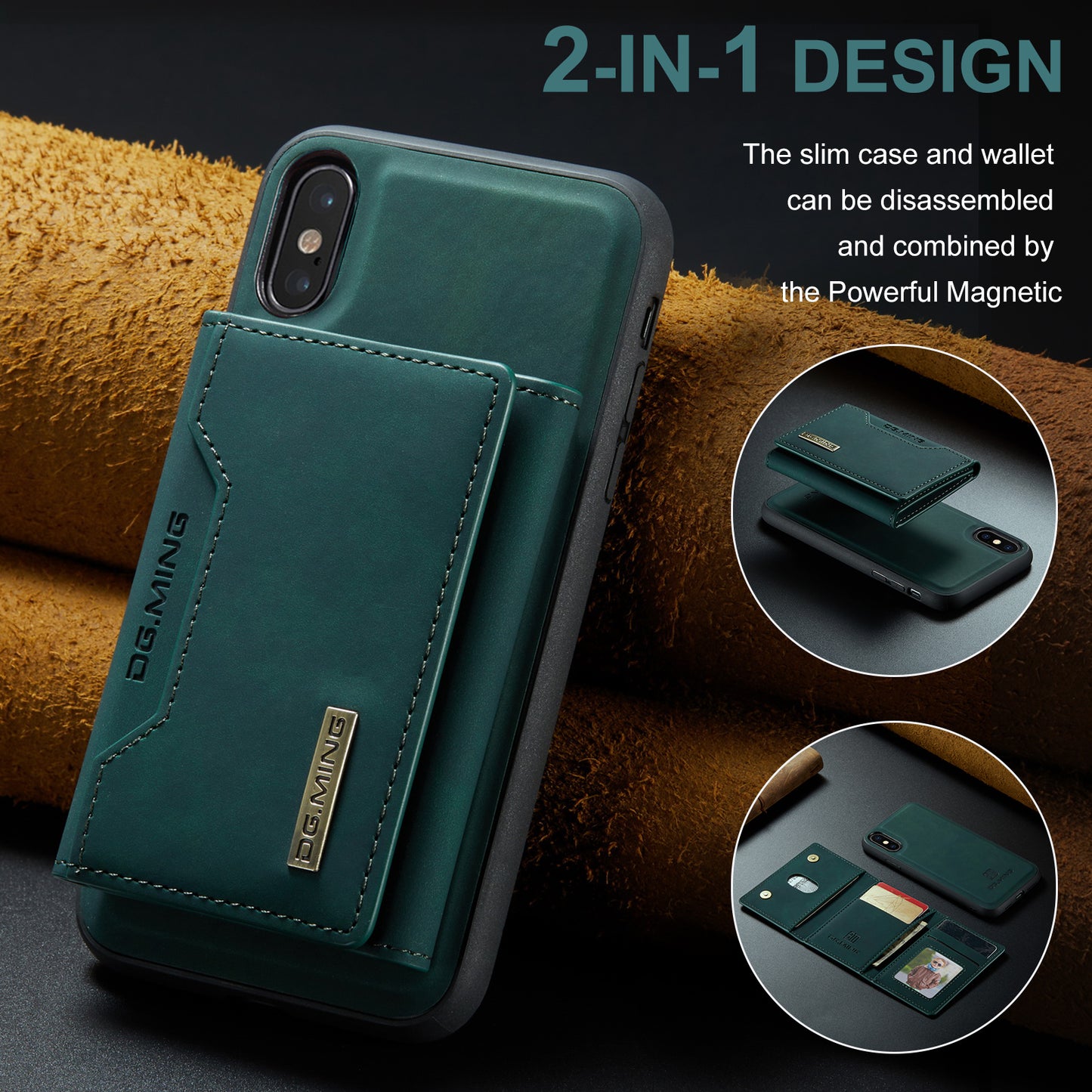 DG.MING Detachable 2-in-1 iPhone Xs Max Case Card Holder