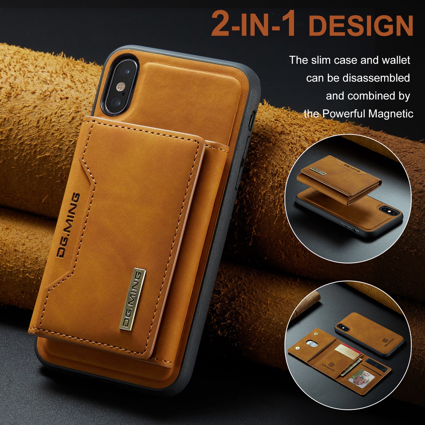 DG.MING Detachable 2-in-1 iPhone X Xs Case Card Holder