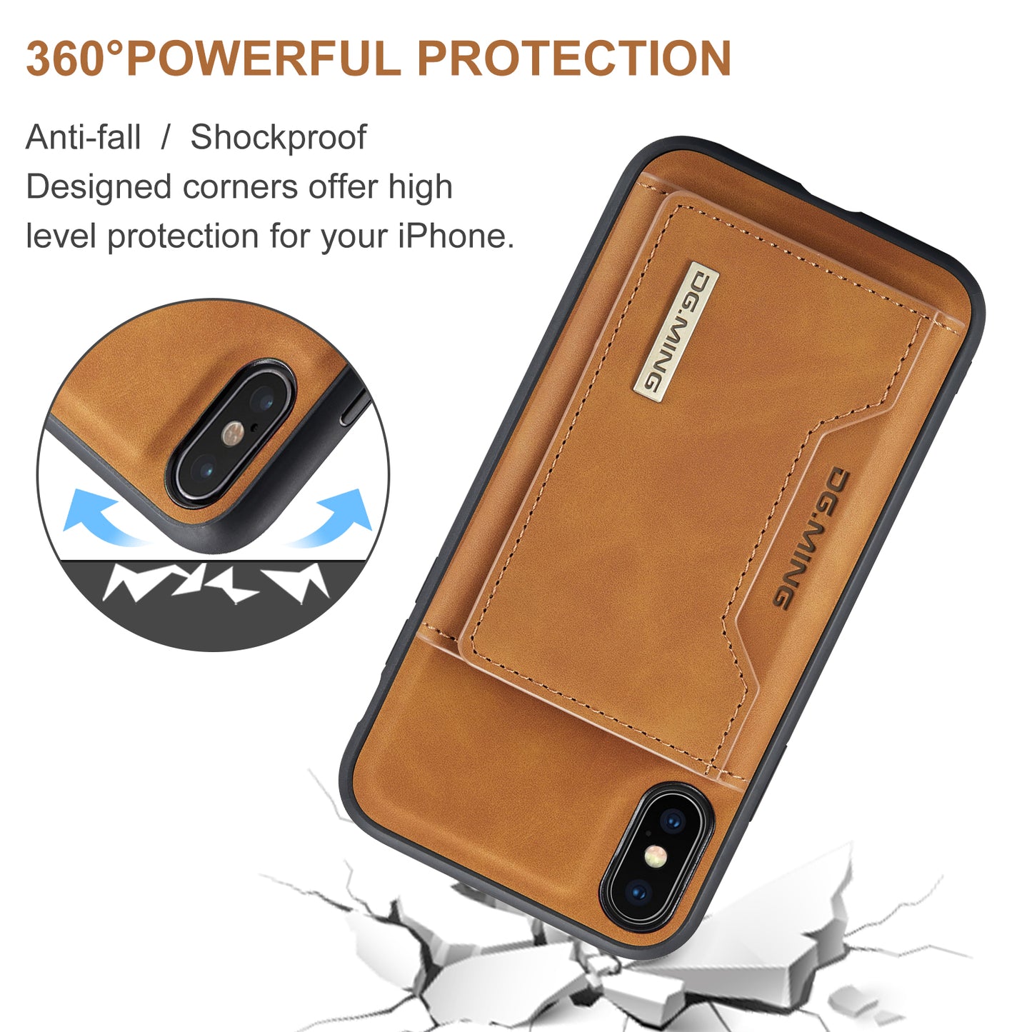 DG.MING Detachable 2-in-1 iPhone X Xs Case Card Holder