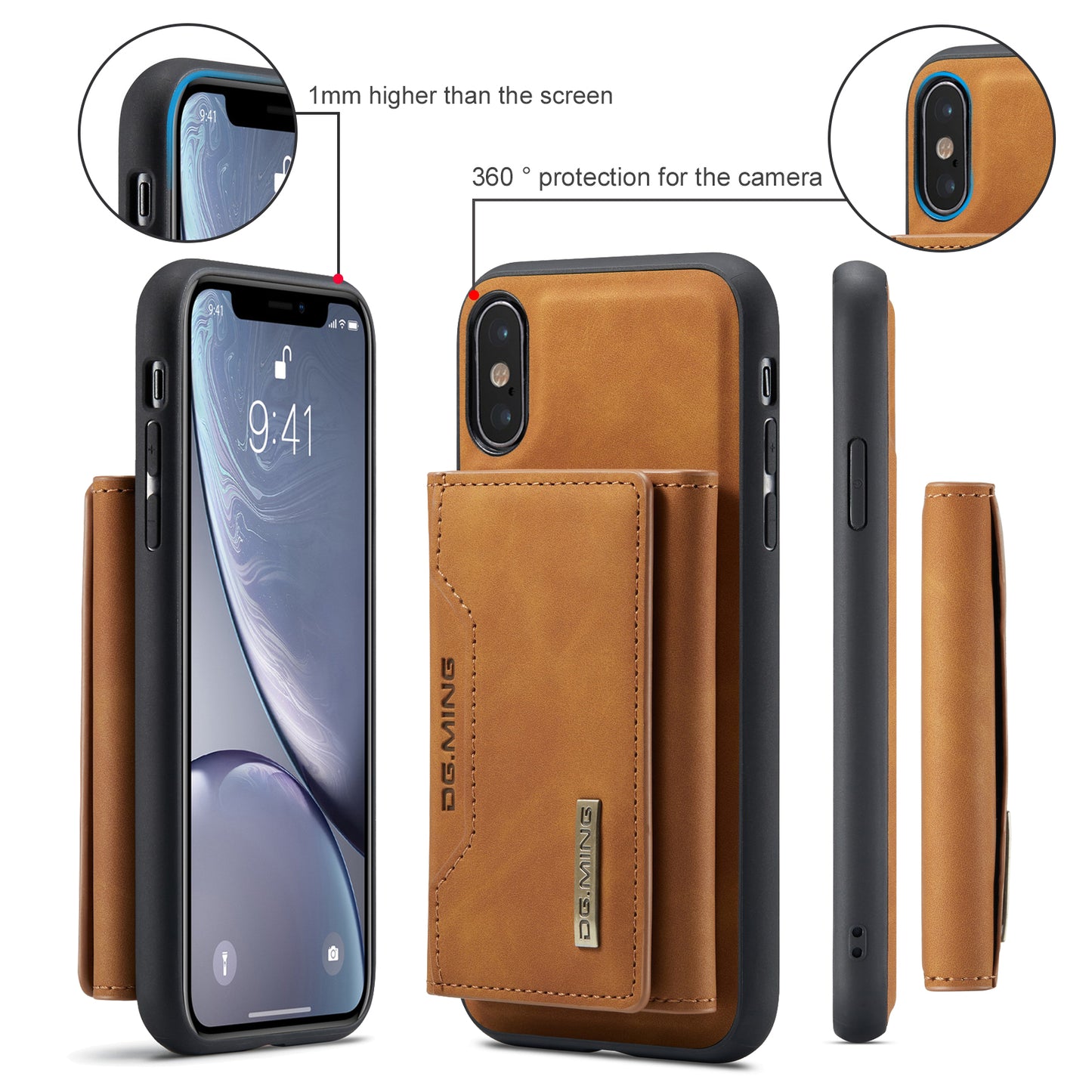 DG.MING Detachable 2-in-1 iPhone X Xs Case Card Holder