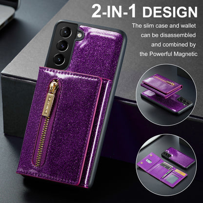 DG.MING Glitter Leather 2-in-1 Wallet Galaxy S21 FE Case