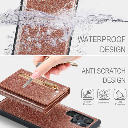 DG.MING Glitter Leather 2-in-1 Wallet Galaxy S23 Ultra Case