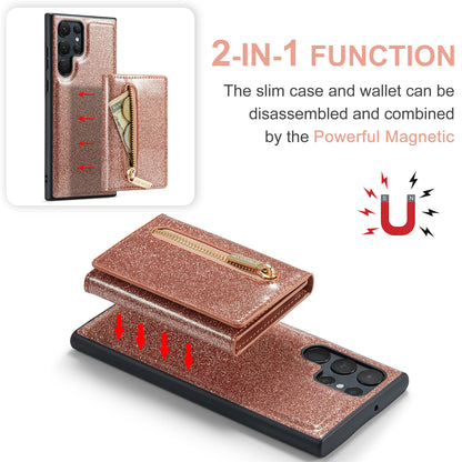 DG.MING Glitter Leather 2-in-1 Wallet Galaxy S23 Ultra Case