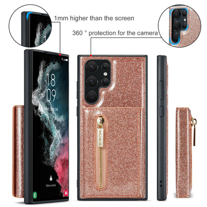 DG.MING Glitter Leather 2-in-1 Wallet Galaxy S23 Ultra Case