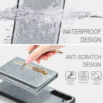 DG.MING Glitter Leather 2-in-1 Wallet Galaxy S24+ Case