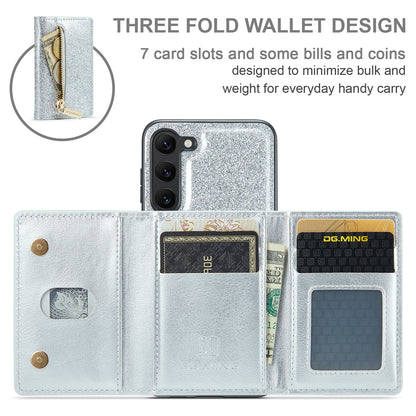 DG.MING Glitter Leather 2-in-1 Wallet Galaxy S24+ Case