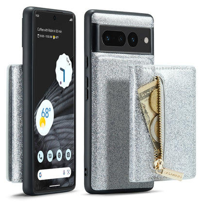 DG.MING Glitter Leather 2-in-1 Wallet Google Pixel 7 Pro Case