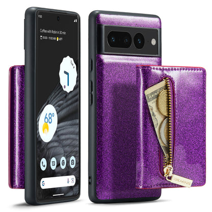 DG.MING Glitter Leather 2-in-1 Wallet Google Pixel 7 Pro Case