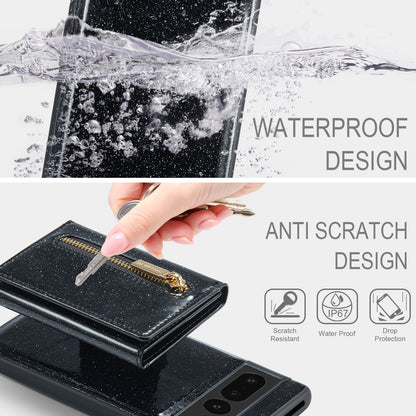 DG.MING Glitter Leather 2-in-1 Wallet Google Pixel 7 Pro Case