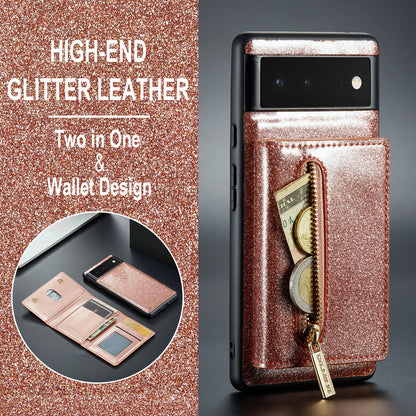 DG.MING Glitter Leather 2-in-1 Wallet Google Pixel 6A Case