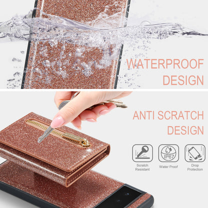 DG.MING Glitter Leather 2-in-1 Wallet Google Pixel 6A Case