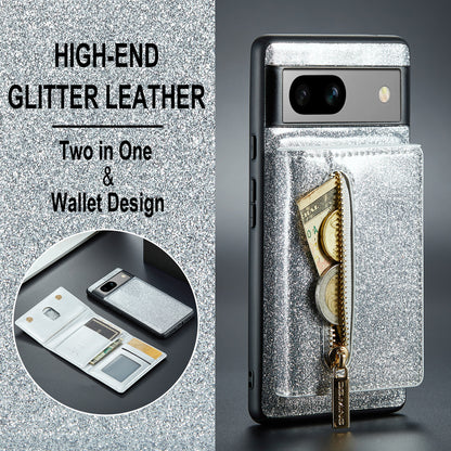 DG.MING Glitter Leather 2-in-1 Wallet Google Pixel 7A Case