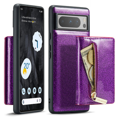 DG.MING Glitter Leather 2-in-1 Wallet Google Pixel 8 Pro Case