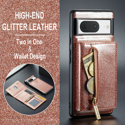 DG.MING Glitter Leather 2-in-1 Wallet Google Pixel 8A Case