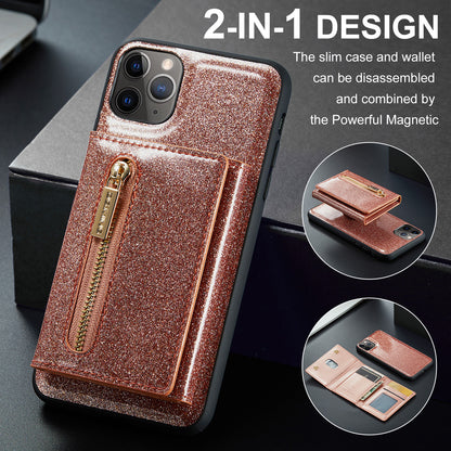 DG.MING Glitter Leather 2-in-1 Wallet iPhone 11 Pro Max Case