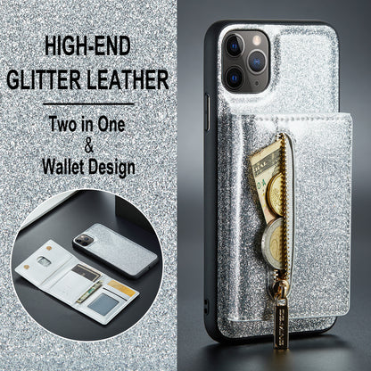 DG.MING Glitter Leather 2-in-1 Wallet iPhone 11 Pro Case