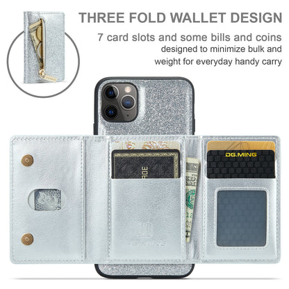 DG.MING Glitter Leather 2-in-1 Wallet iPhone 11 Pro Case