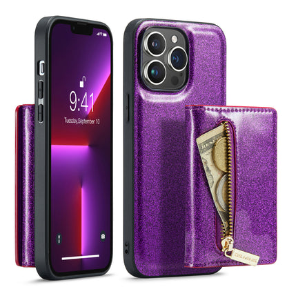 DG.MING Glitter Leather 2-in-1 Wallet iPhone 13 Pro Case