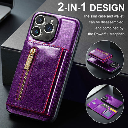 DG.MING Glitter Leather 2-in-1 Wallet iPhone 13 Pro Case