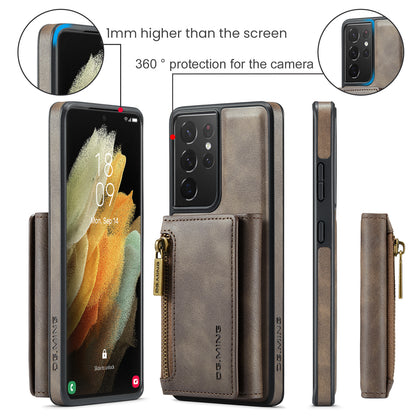 DG.MING Detachable Tri-fold Wallet Galaxy S21 Ultra Case