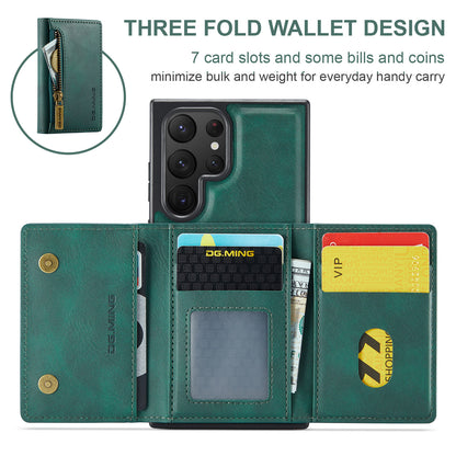 DG.MING Detachable Tri-fold Wallet Galaxy S22 Ultra Case