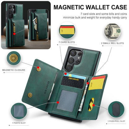 DG.MING Detachable Tri-fold Wallet Galaxy S22 Ultra Case