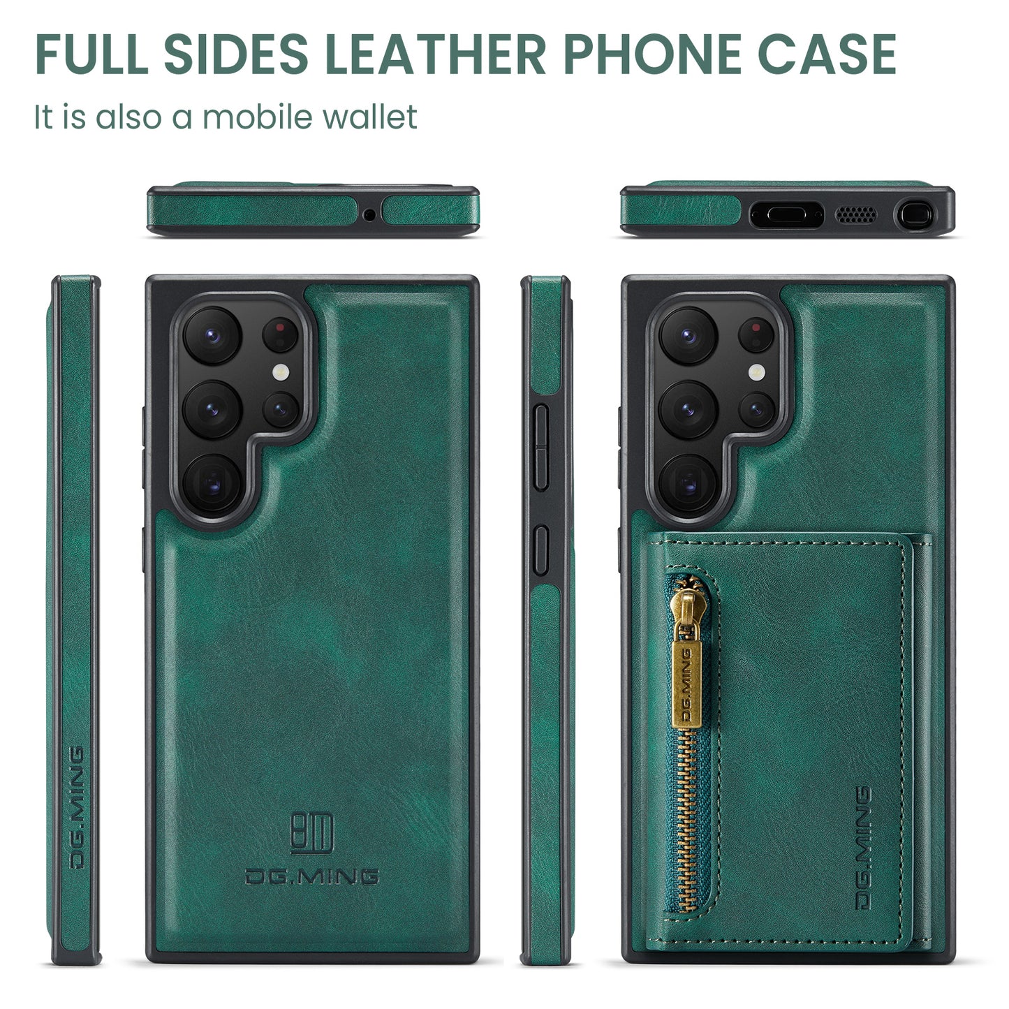 DG.MING Detachable Tri-fold Wallet Galaxy S22 Ultra Case