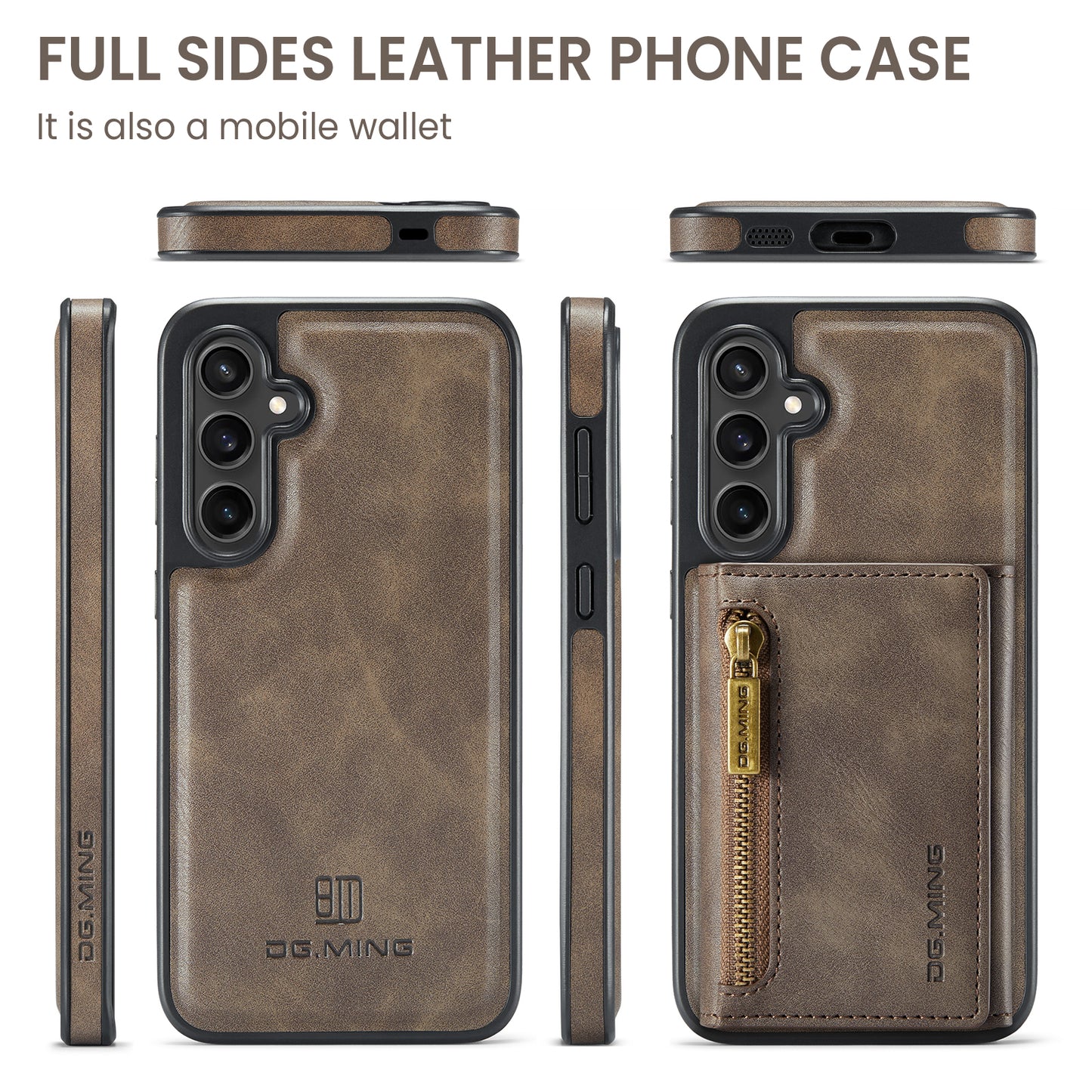 DG.MING Detachable Tri-fold Wallet Galaxy S24+ Case