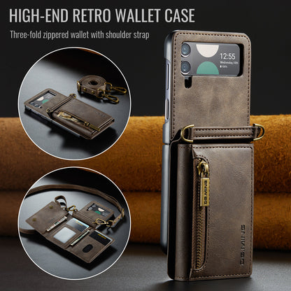 DG.MING Detachable Tri-fold Wallet Galaxy Z Flip4 Case