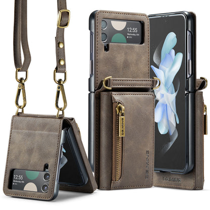 DG.MING Detachable Tri-fold Wallet Galaxy Z Flip4 Case