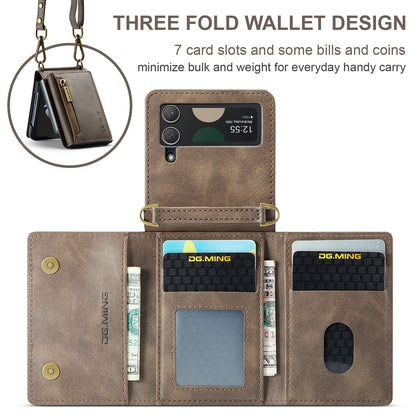 DG.MING Detachable Tri-fold Wallet Galaxy Z Flip4 Case