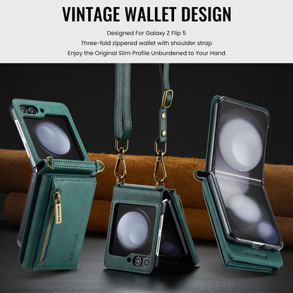 DG.MING Detachable Tri-fold Wallet Galaxy Z Flip5 Case