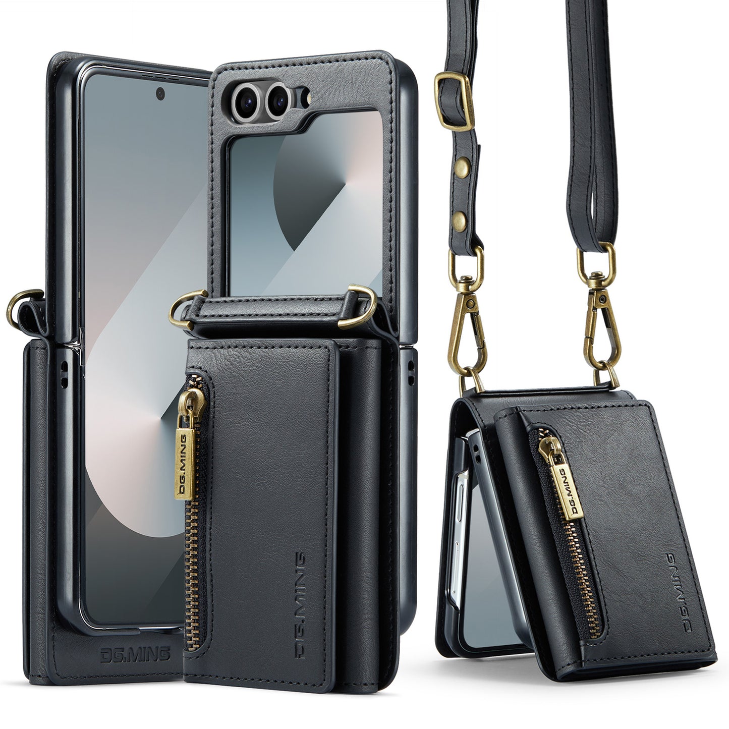 DG.MING Detachable Tri-fold Wallet Galaxy Z Flip6 Case