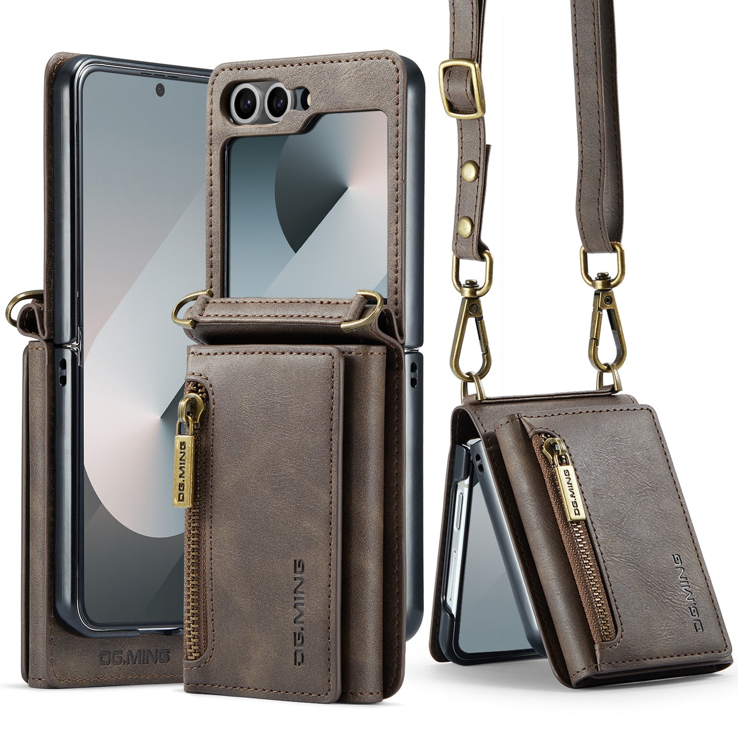 DG.MING Detachable Tri-fold Wallet Galaxy Z Flip6 Case