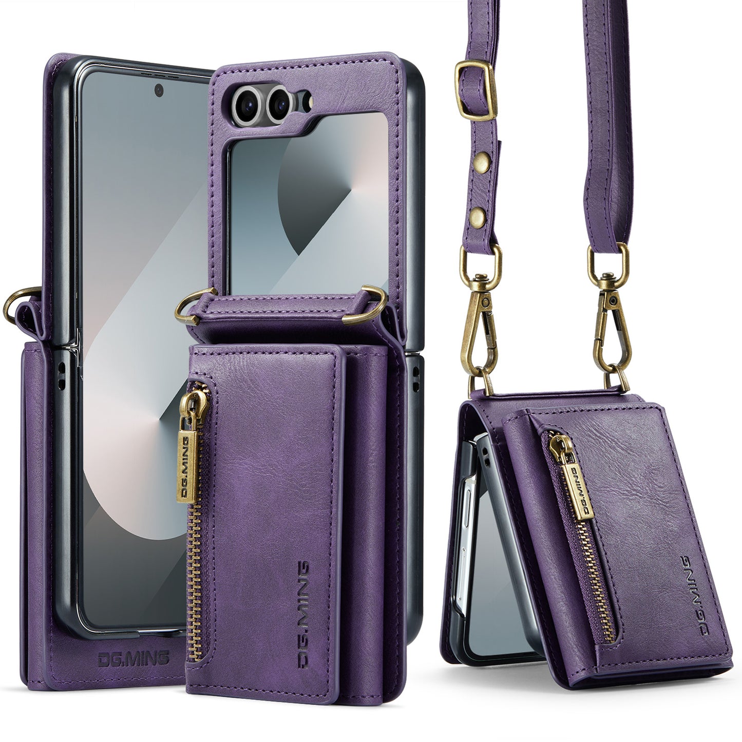 DG.MING Detachable Tri-fold Wallet Galaxy Z Flip6 Case