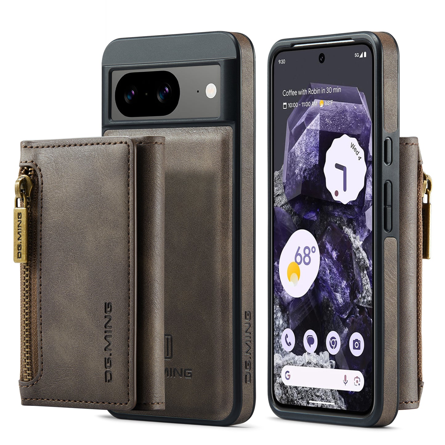 DG.MING Detachable Tri-fold Wallet Google Pixel 9 Pro Case