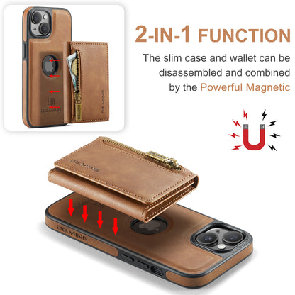 DG.MING Detachable Tri-fold Wallet iPhone 14 Case