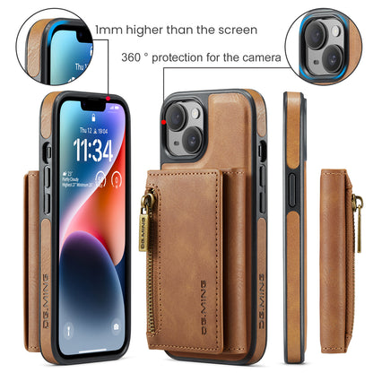 DG.MING Detachable Tri-fold Wallet iPhone 14 Case