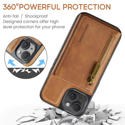 DG.MING Detachable Tri-fold Wallet iPhone 14 Case