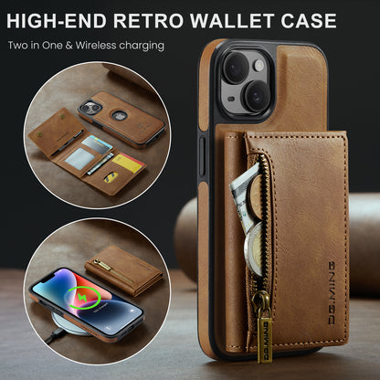 DG.MING Detachable Tri-fold Wallet iPhone 14 Case