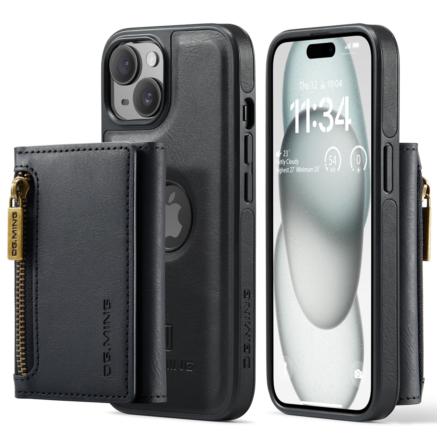 DG.MING Detachable Tri-fold Wallet iPhone 16 Plus Case