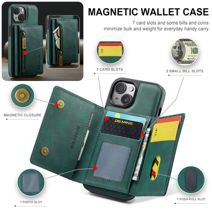 DG.MING Detachable Tri-fold Wallet iPhone 16 Plus Case